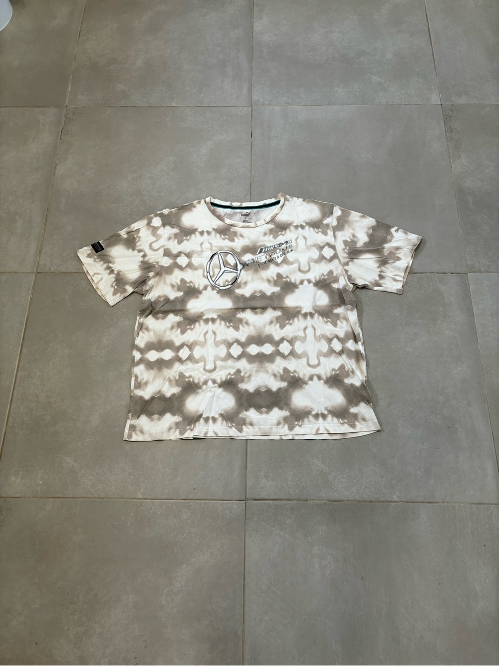 Mercedes F1 Taupe Tie-Dye Crewneck T-Shirt